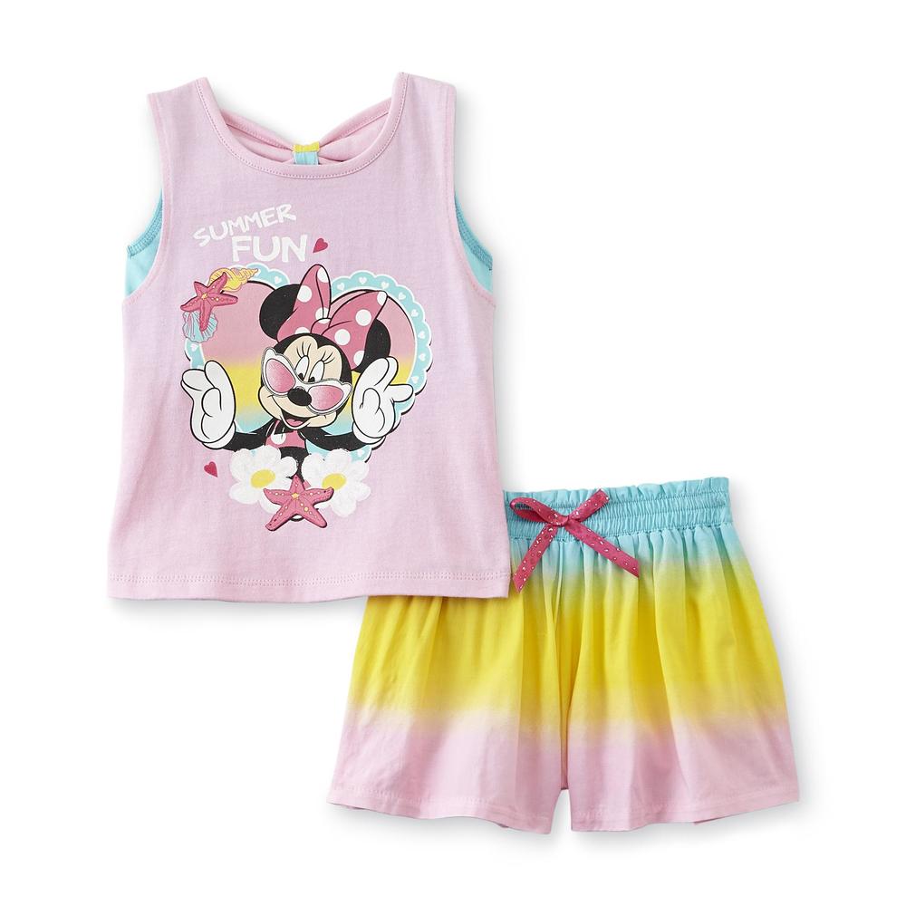 Disney Toddler Girl's Minnie Mouse Bow-Back Tank Top & Shorts