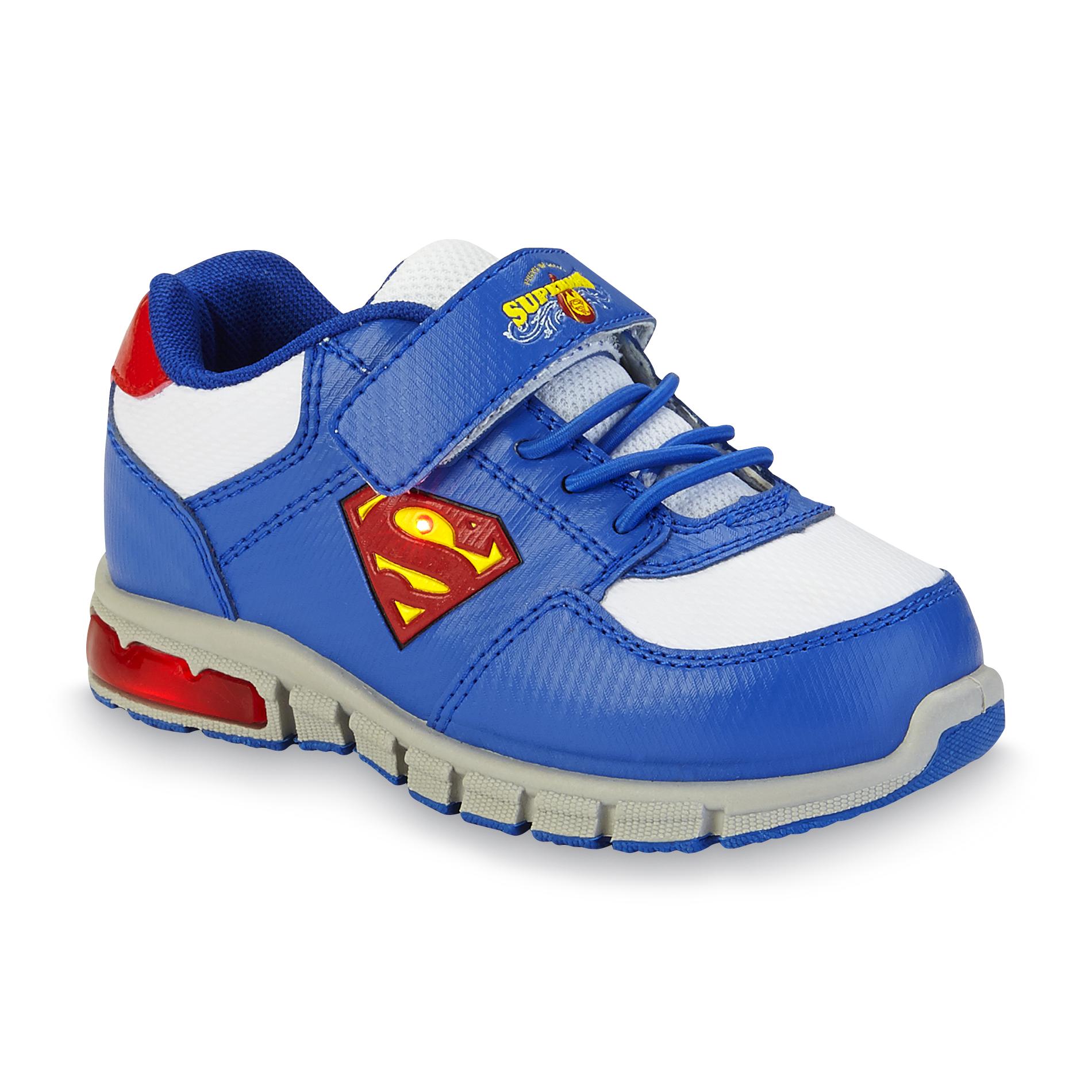 DC Comics Superman Toddler Boys Blue/White/Red Light Up Athletic Shoe