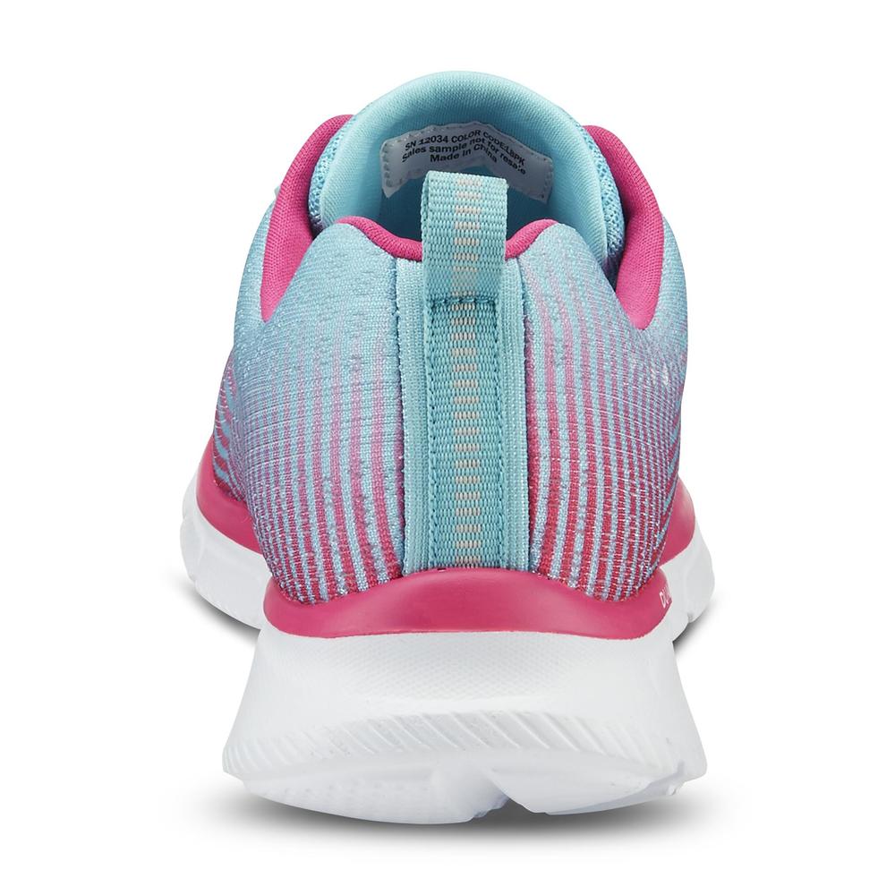 Skechers Women's Expect Miracles Pink/Blue Chevron Striped Athletic Shoe