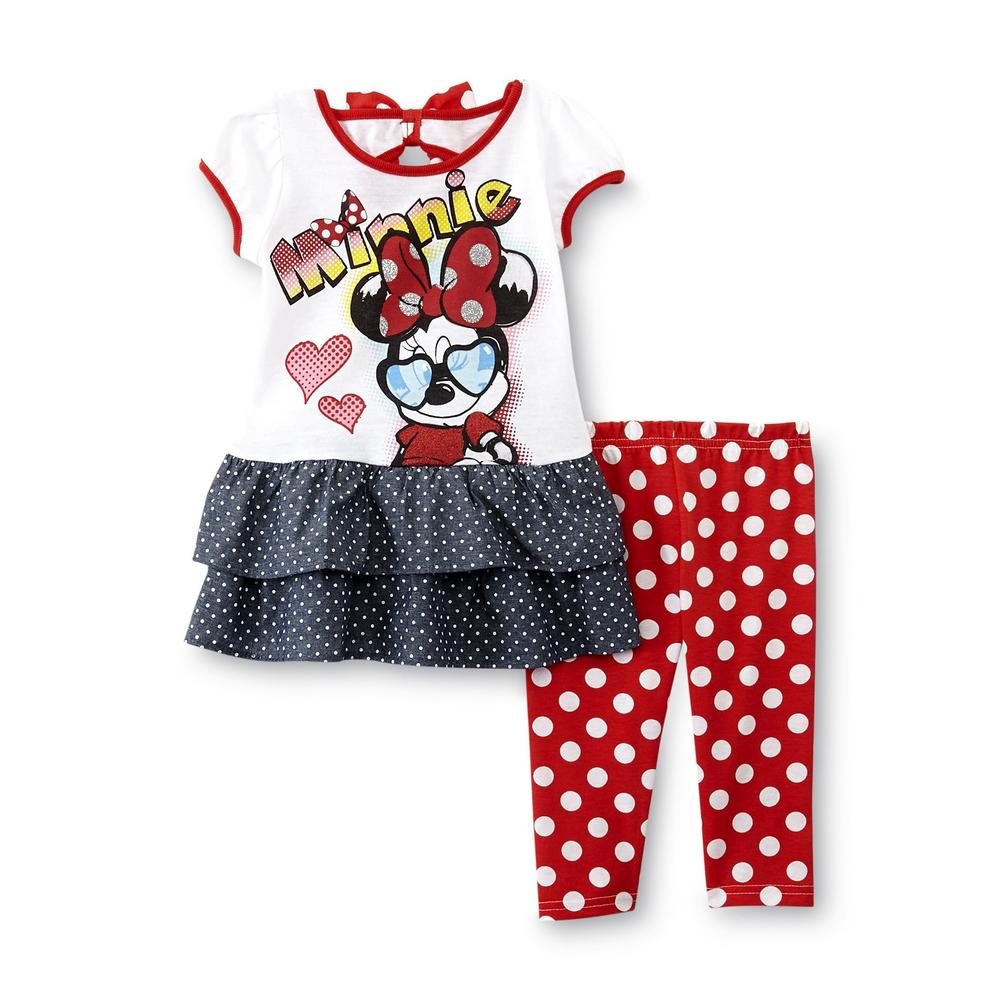Disney Minnie Mouse Infant & Toddler Girl's Tunic Top & Leggings - Polka Dot