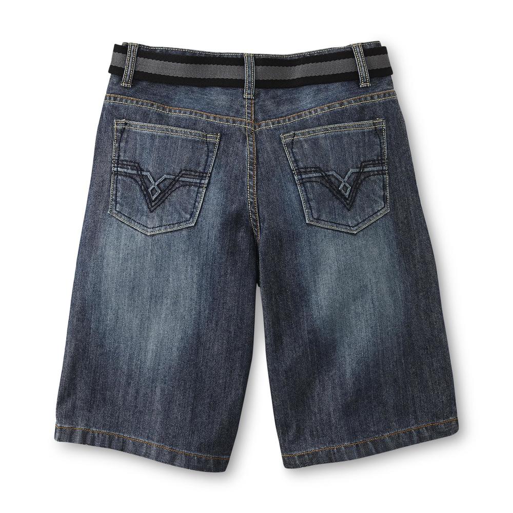 Route 66 Boy's Distressed Denim Shorts & Belt