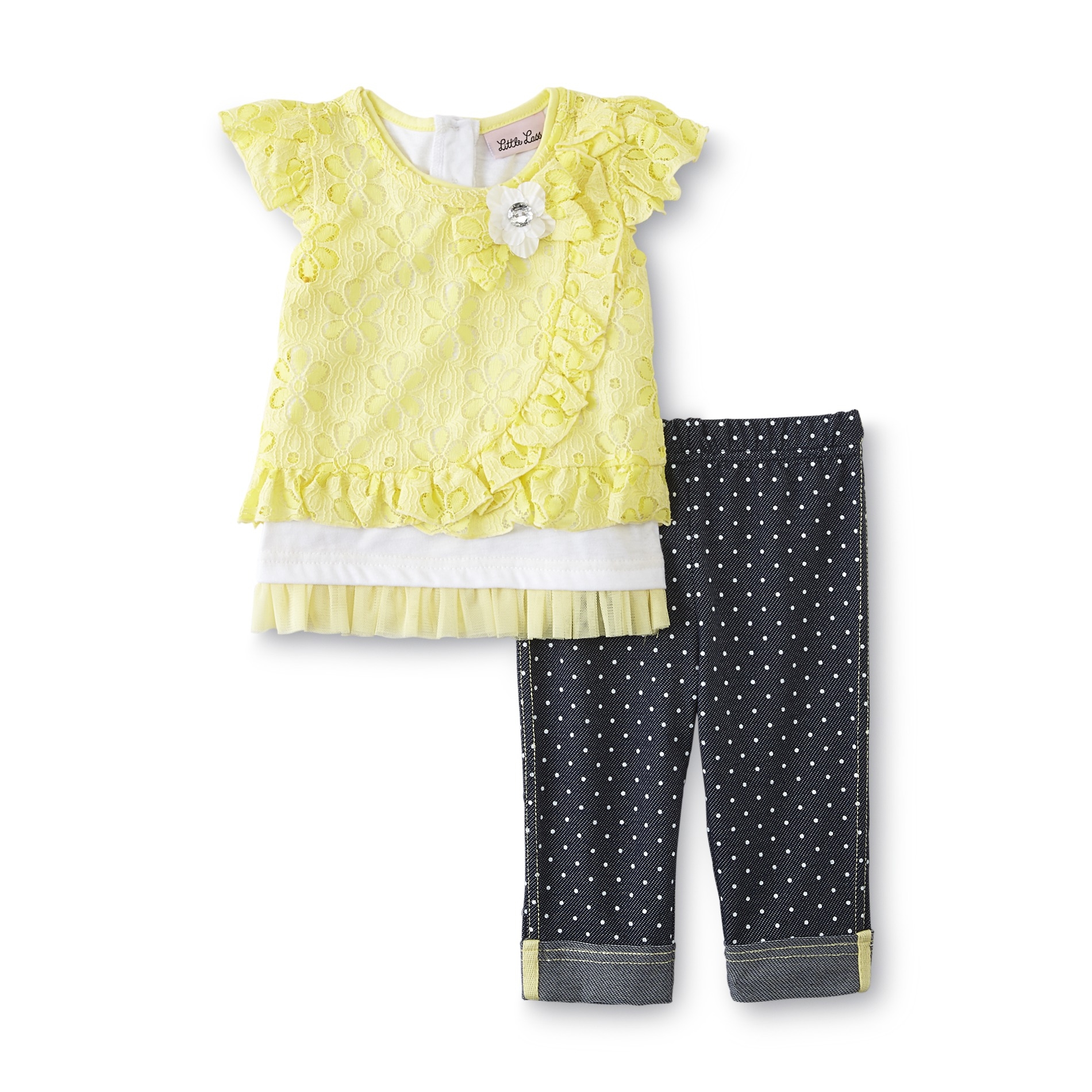 Little Lass Infant & Toddler Girl's Top & Leggings - Polka Dots