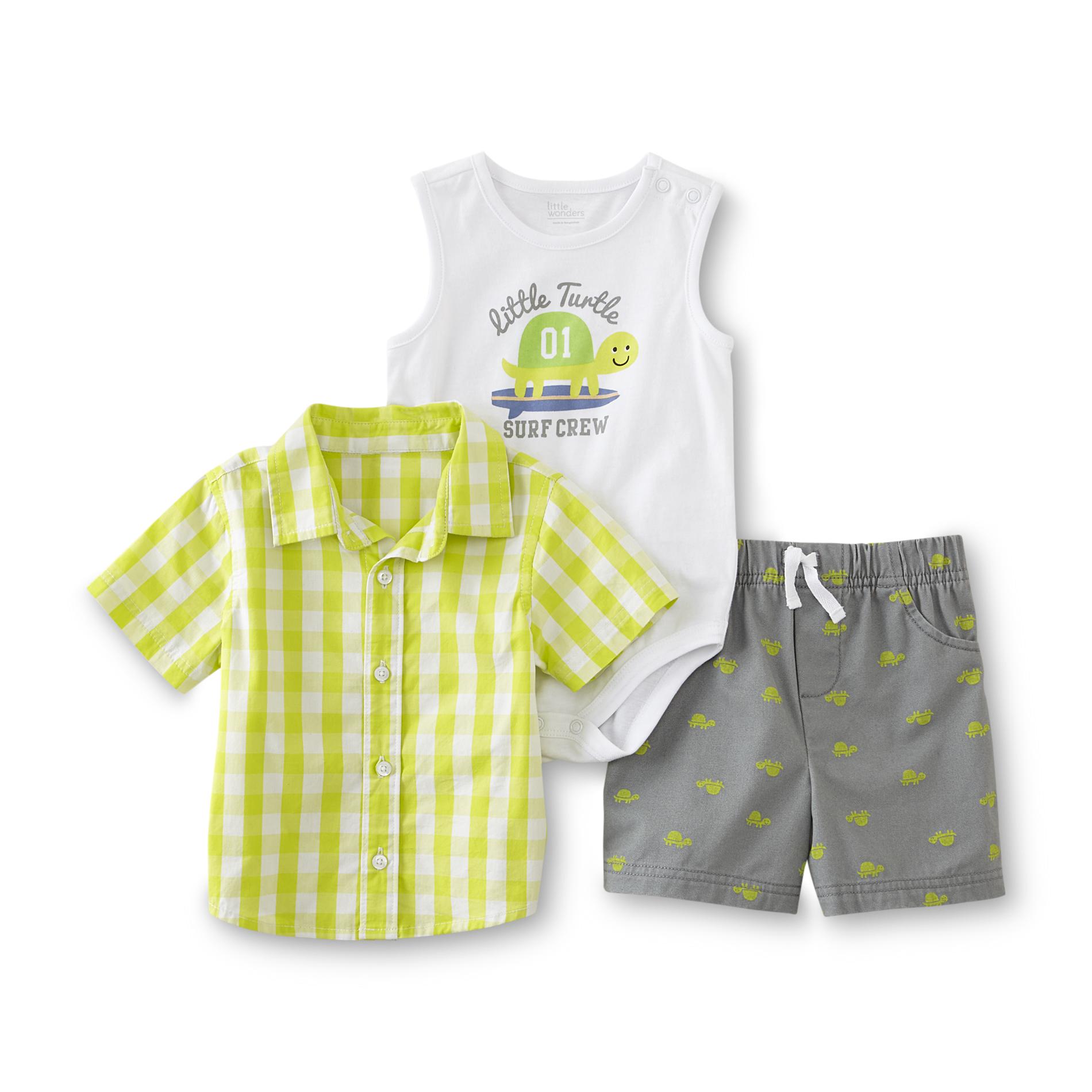 Little Wonders Newborn & Infant Boy's Bodysuit  Shirt & Shorts - Turtle