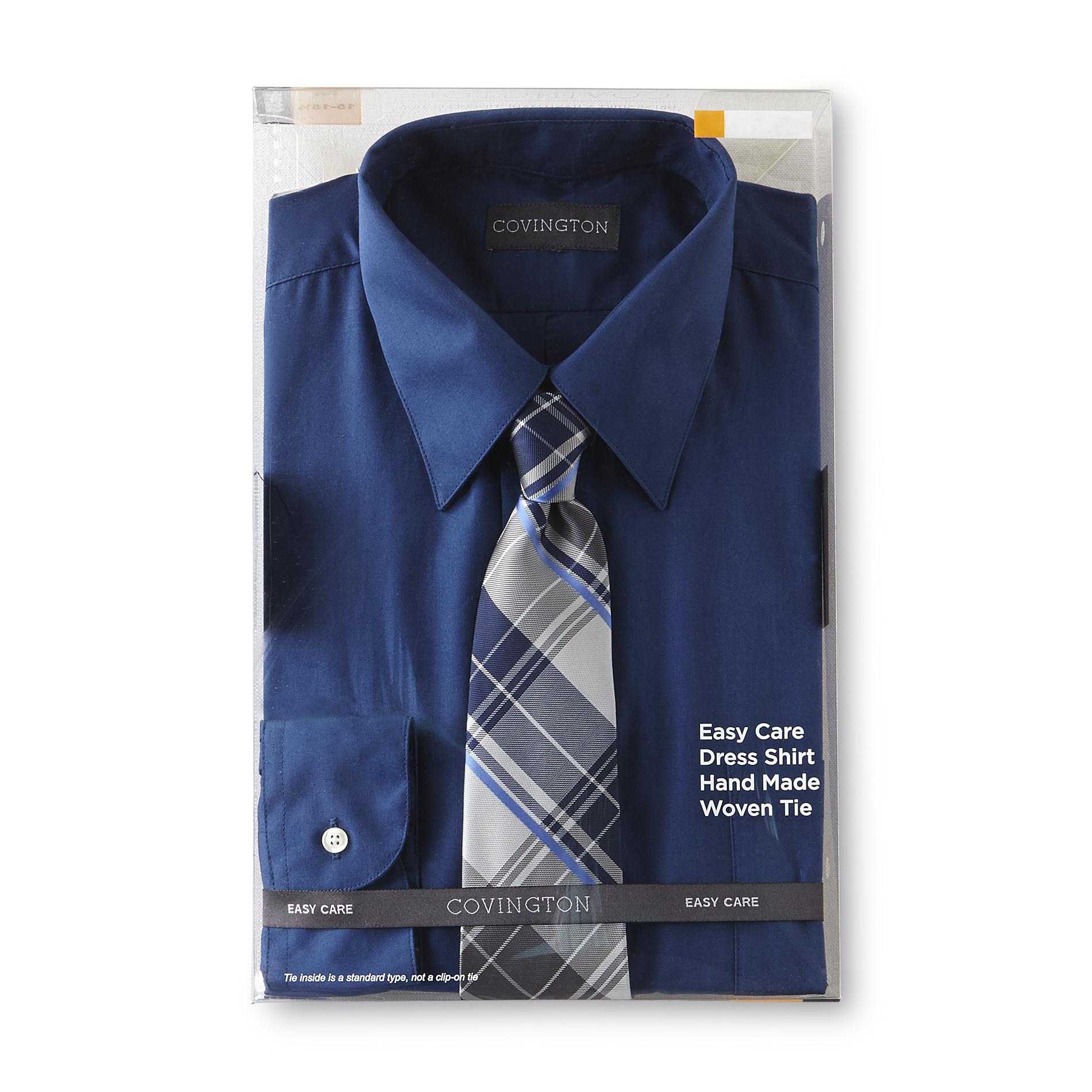Covington Men's Dress Shirt & Necktie - Plaid