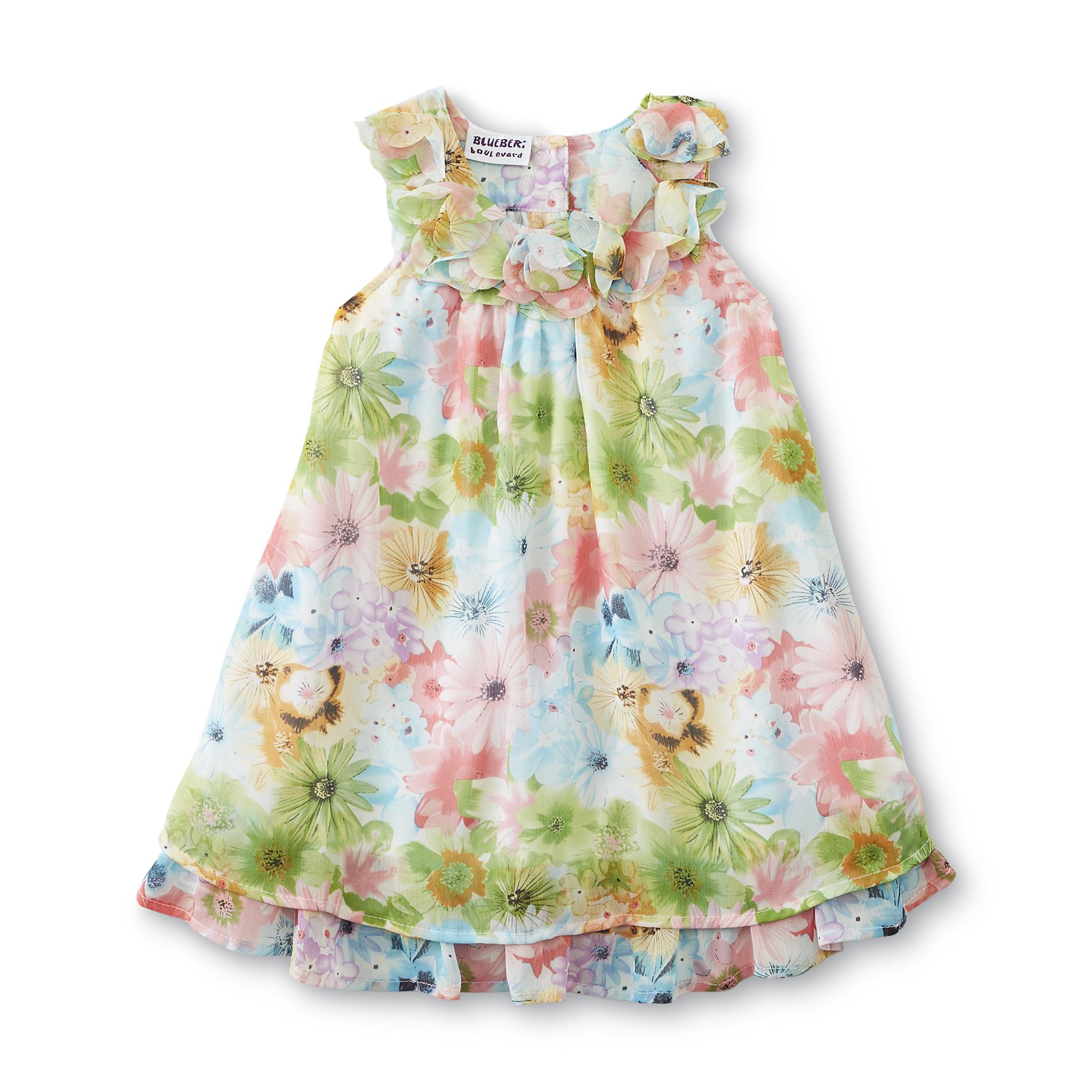 Blueberi Boulevard Infant & Toddler Girl's Trapeze Dress - Floral