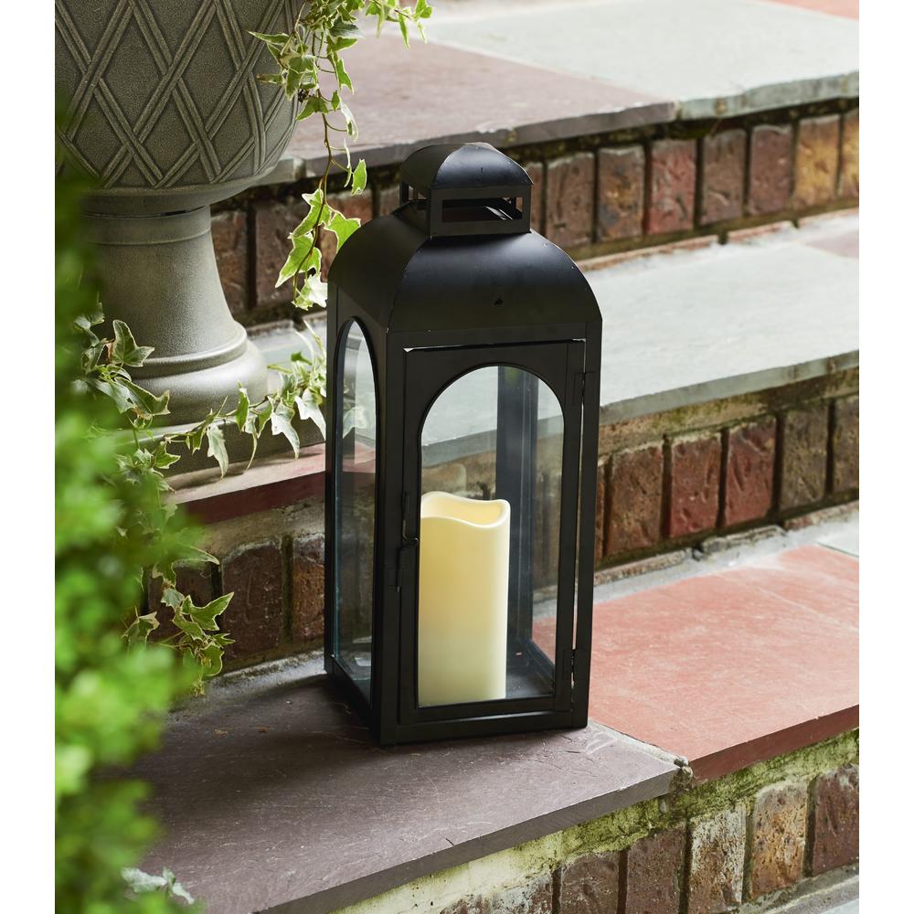 Garden Oasis Small Metal Lantern with LED Candle