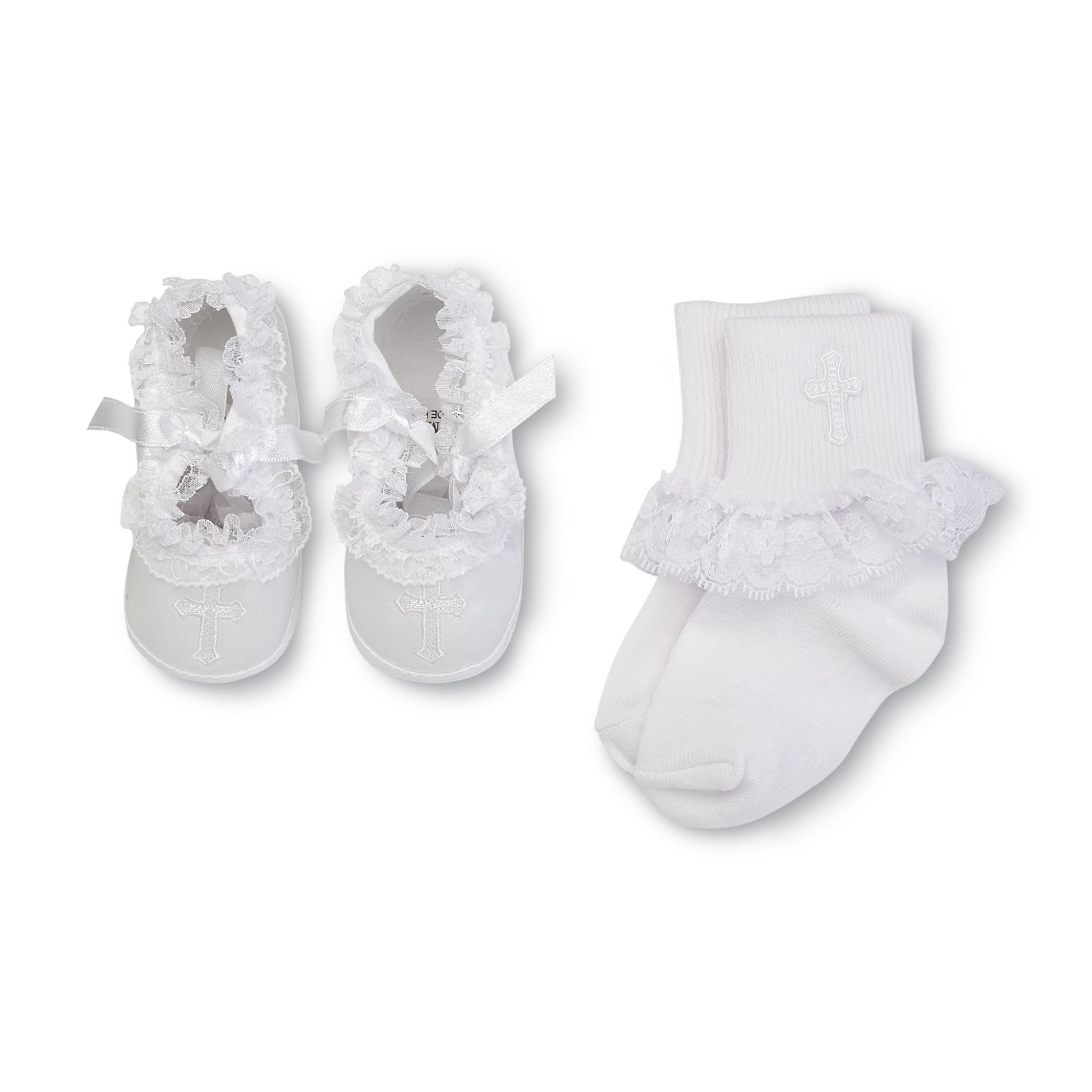 MaDonna Infant Girl's Christening Shoes & Socks