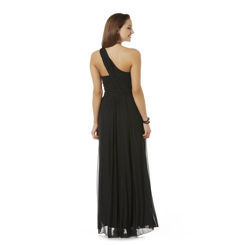 City Triangles Junior's One-Shoulder Embellished Gown