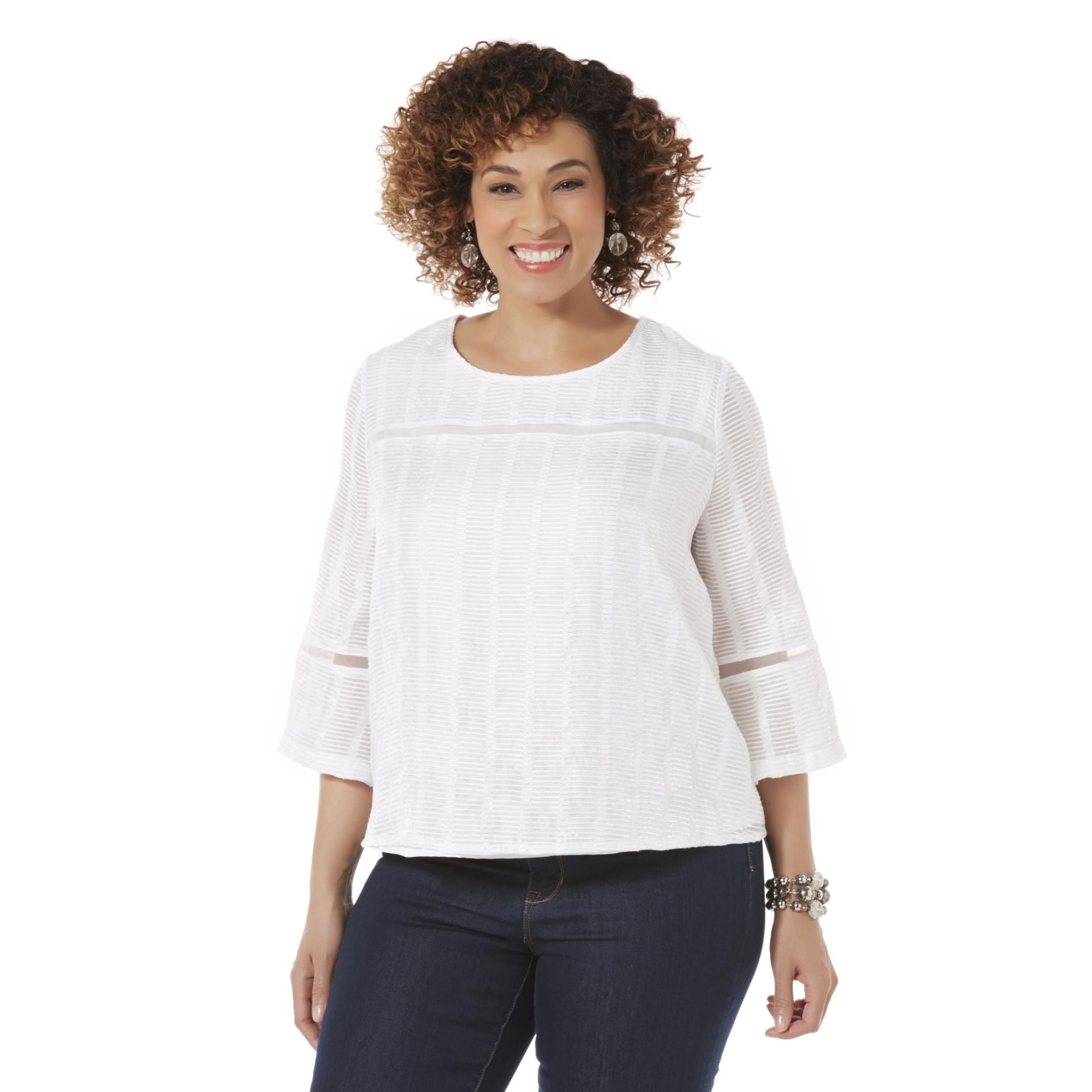 Jaclyn Smith Women's Plus Textured Blouse