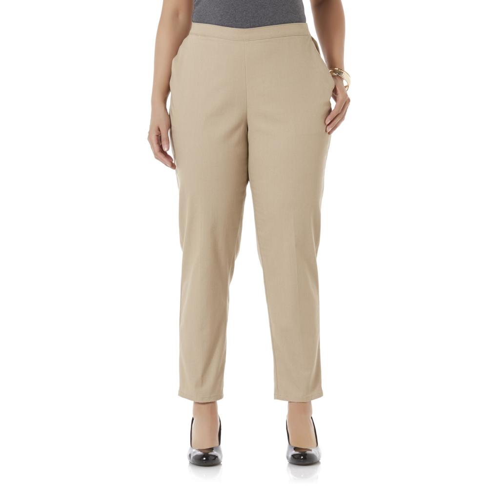 Laura Scott Women's Plus Comfort-Waist Twill Pants - Short Length