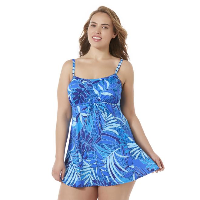 Tropical Escape Women's Plus OnePiece Swimsuit Tropical Leaves