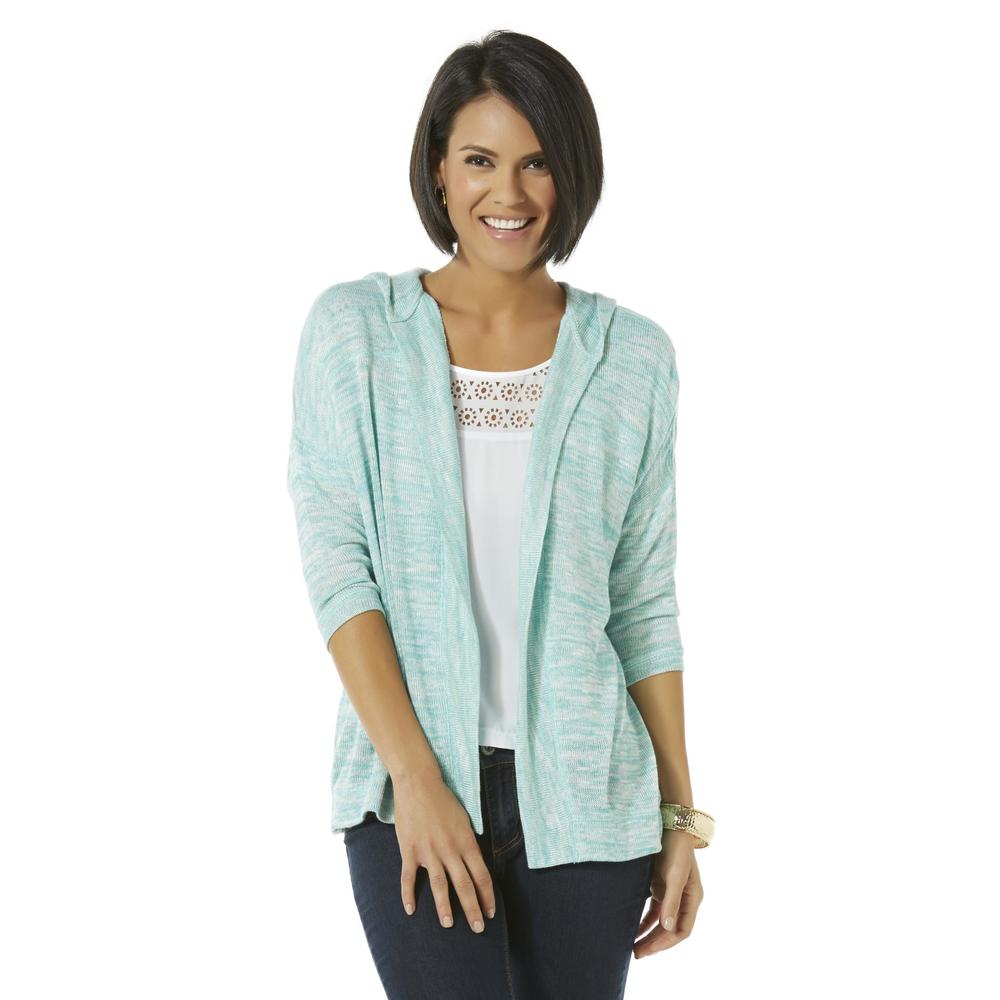 Attention Women's Hooded Open-Front Cardigan