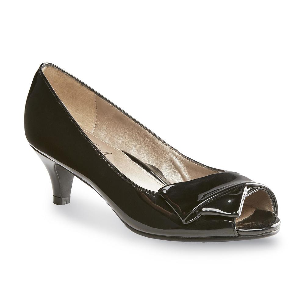 Soft Style by Hush Puppies Women's Aubrey Black Peep-Toe Pump - Wide Width Available