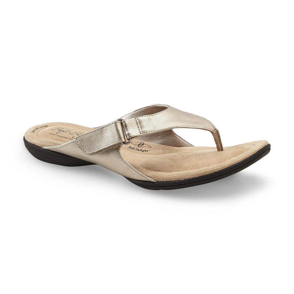 Soft Style by Hush Puppies Women's Ezzo Pewter Flip-Flop - Wide Width Available