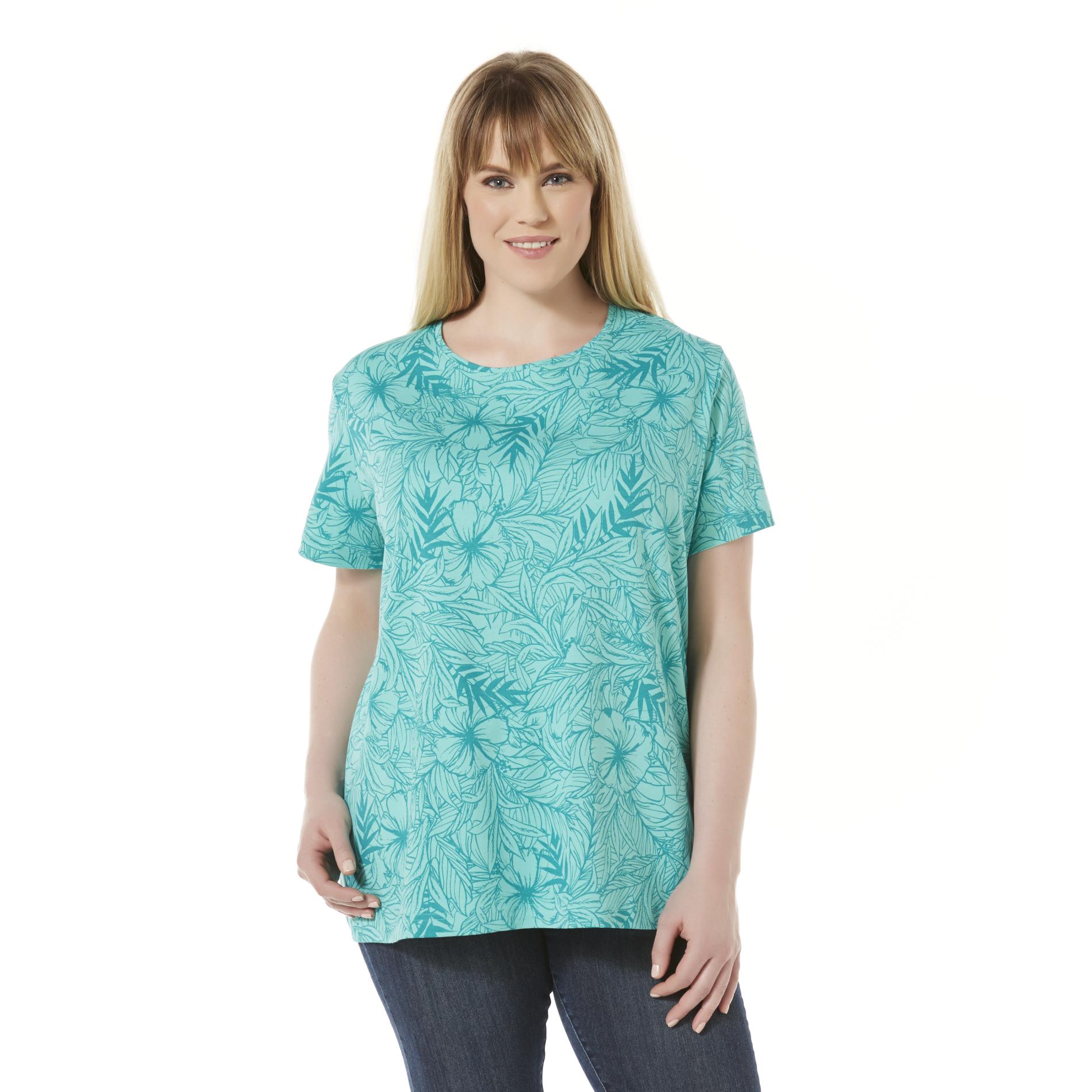 Laura Scott Women's Plus T-Shirt - Tropical Print