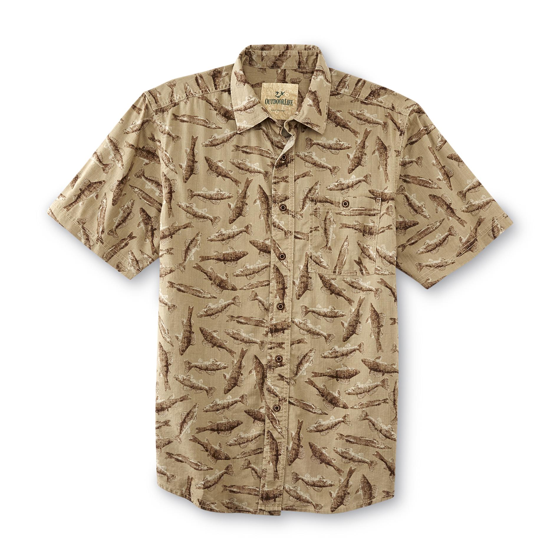 Outdoor Life&reg; Men's Button-Front Casual Shirt - Fish