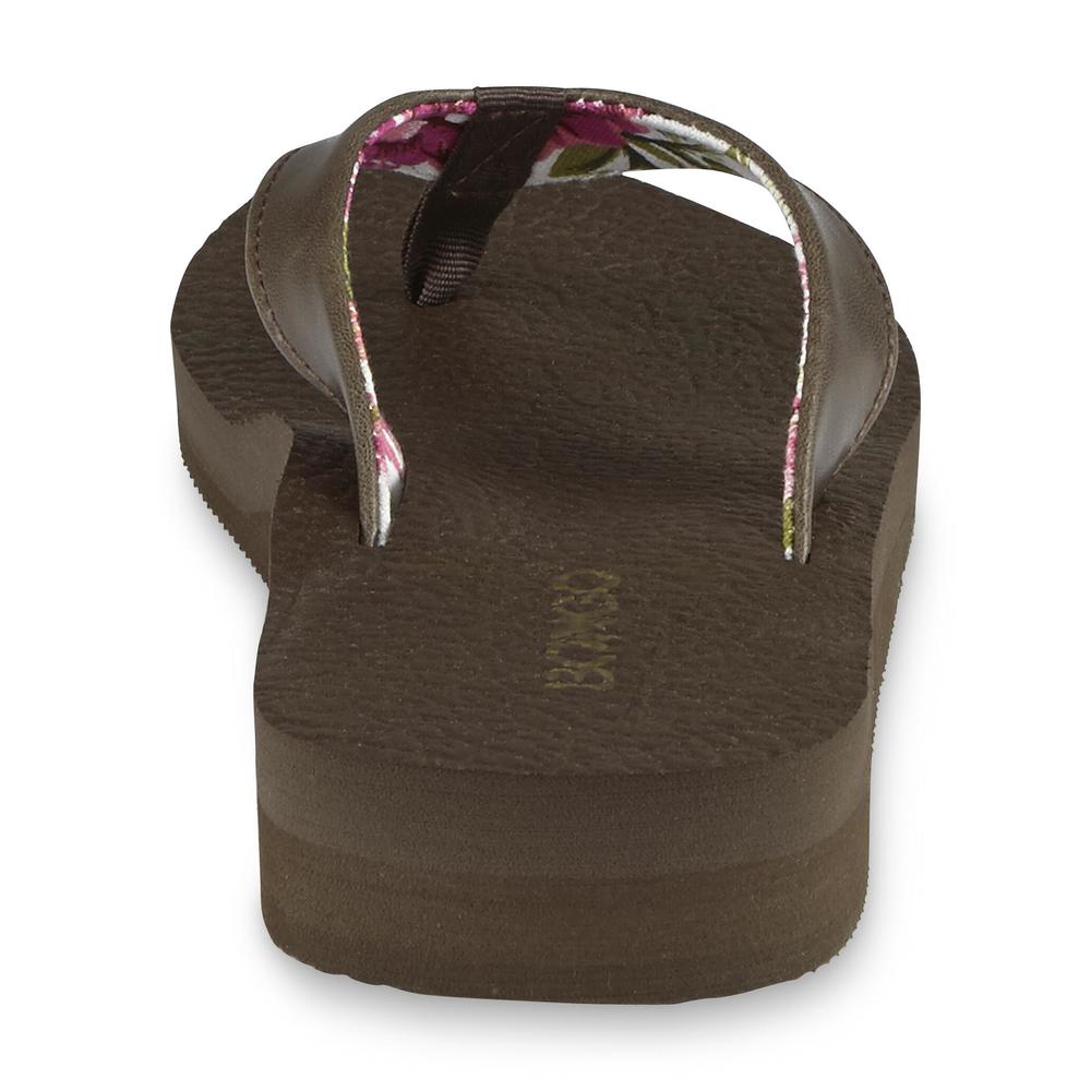Bongo Women's Zen Brown Wedge FlipFlop