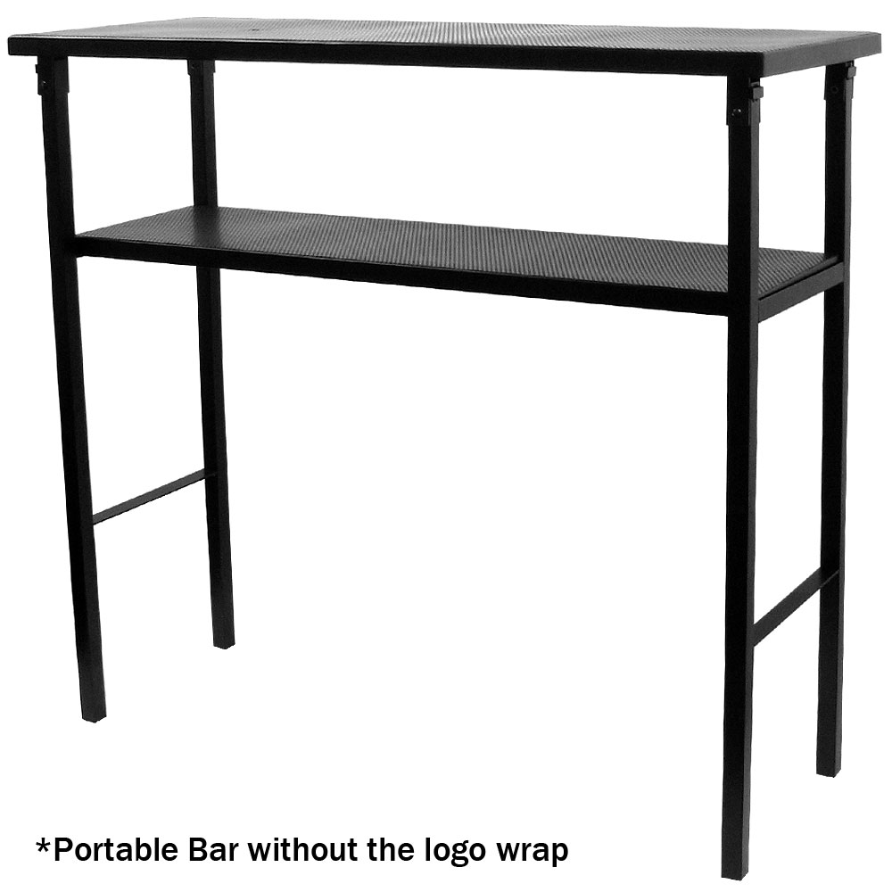 Trademark Bud Light Metal 2 Shelf Portable Bar Table w/ Carrying Case