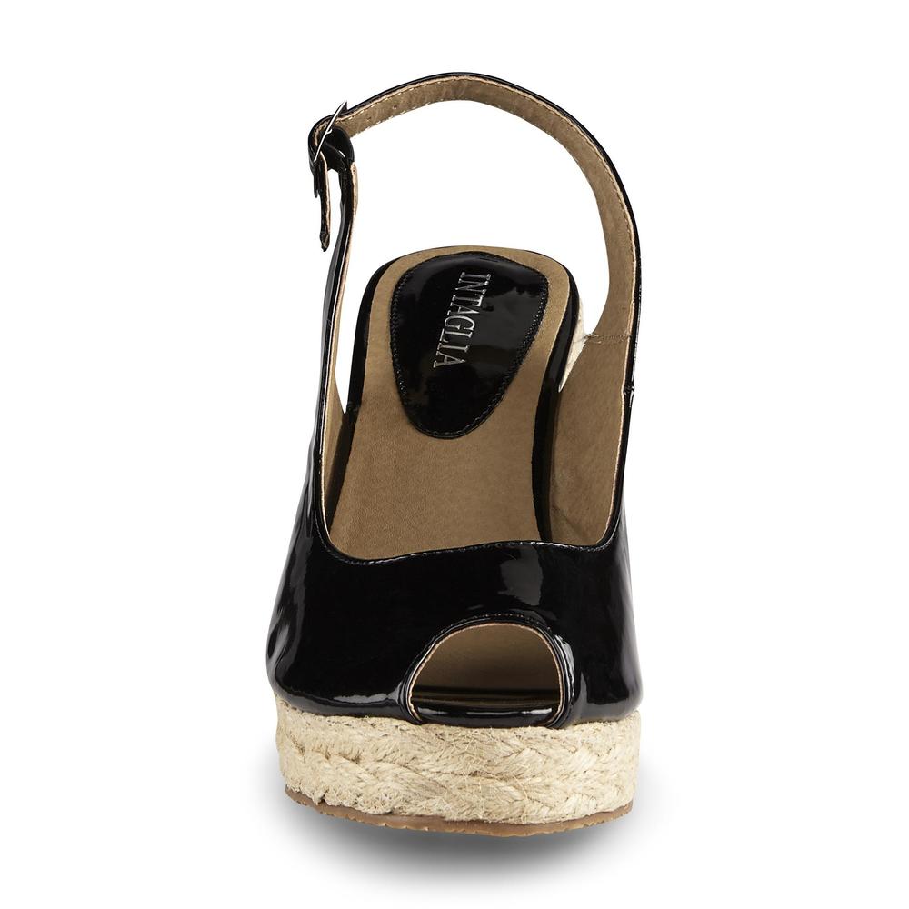 Intaglia Women's Boca Black/Natural Wedge Sandal - Wide Widths Available