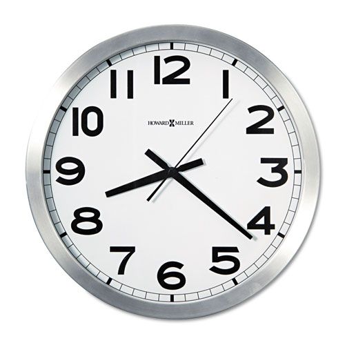 Howard Miller Round Wall Clock, 15-3/4in, 1 AA Battery