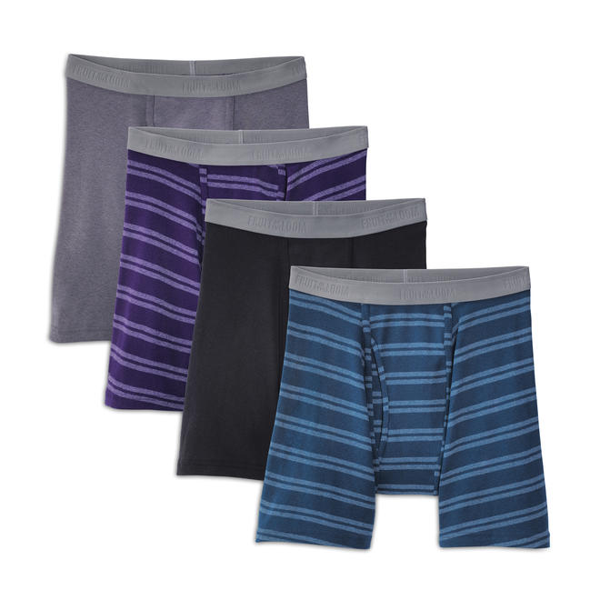 Fruit of the Loom Men’s 4 Pack Premium Cotton Boxer Briefs