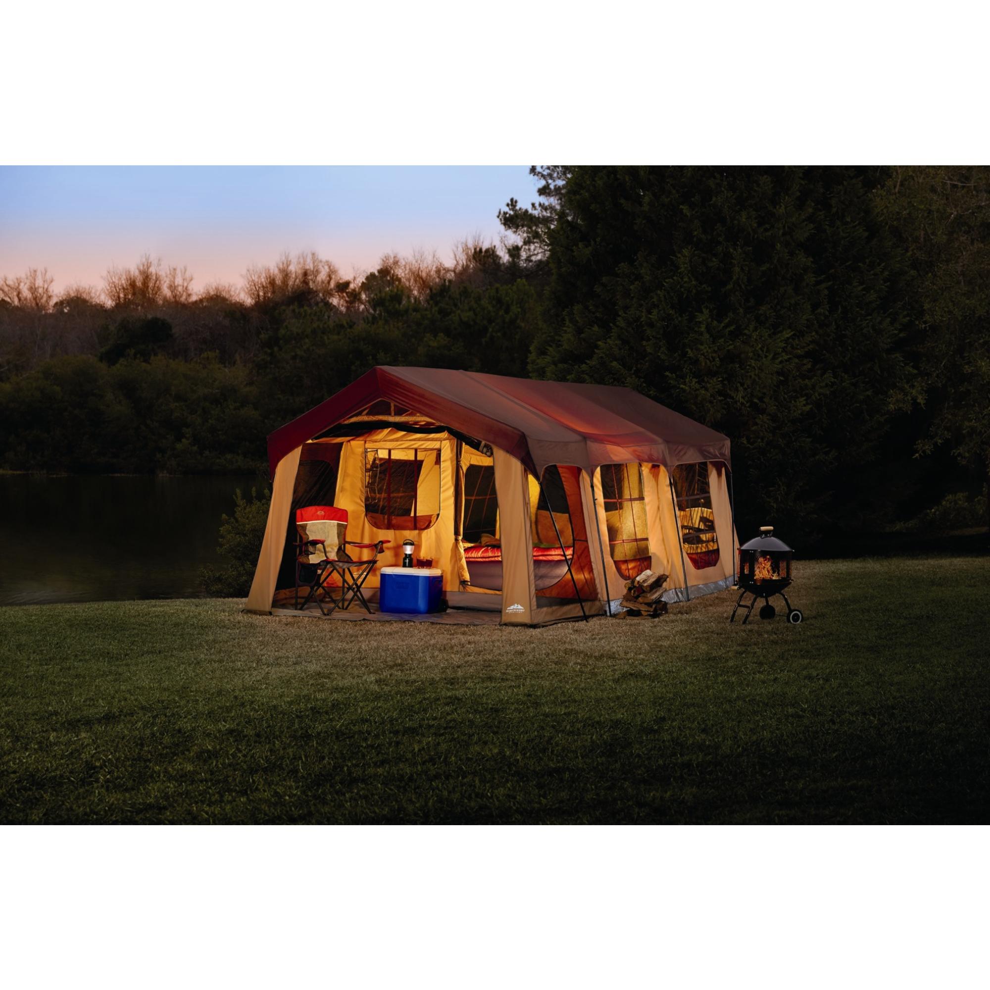 Family Cabin Tent Large 10 Person Camping Instant Sealed Huge 2 Room Brown Porch eBay