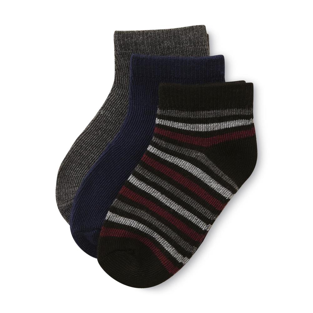 WonderKids Boy's 3-Pairs Ankle Dress Socks - Solid & Striped
