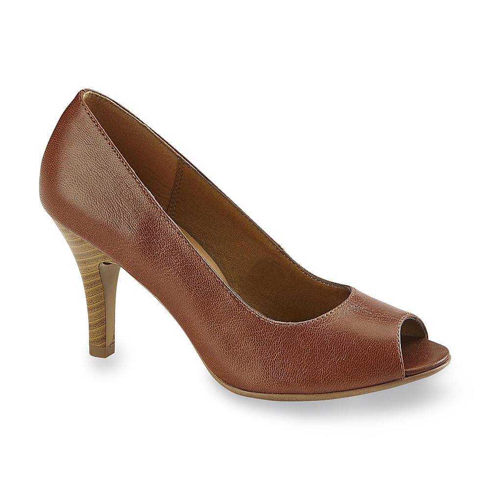 I Love Comfort Women's Juno Cognac PeepToe Pump