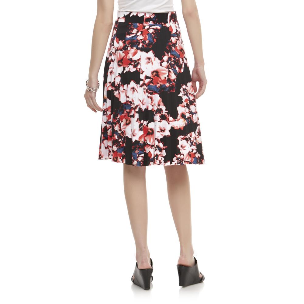 Covington Women's Pleated A-Line Skirt - Floral