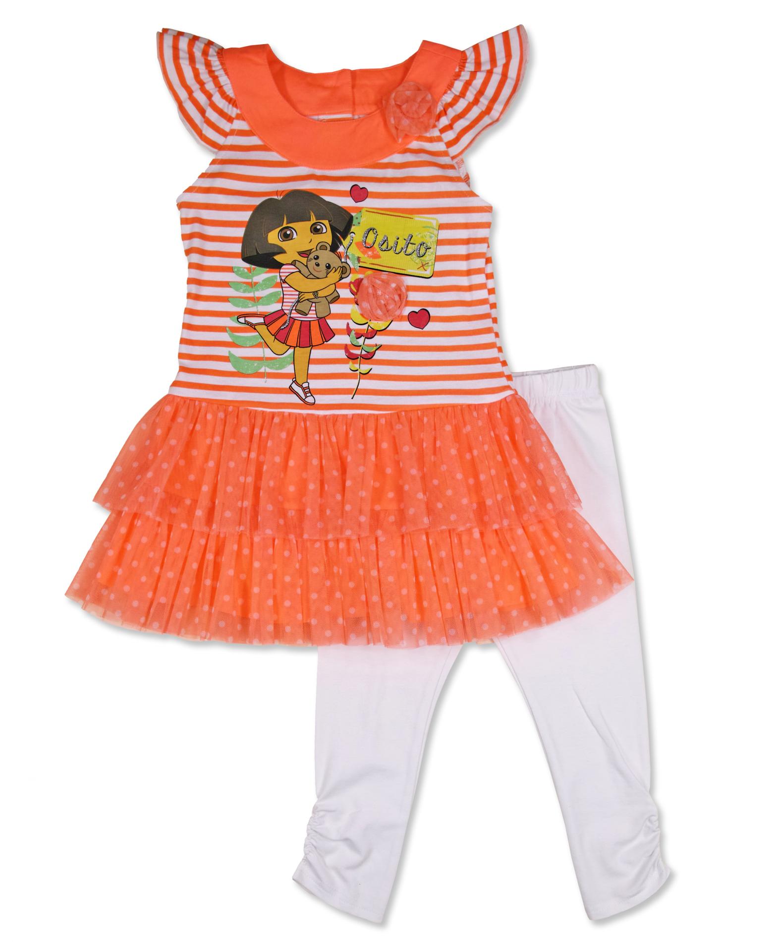 Nickelodeon Dora the Explorer Girl's Skirt Top & Leggings - Bear