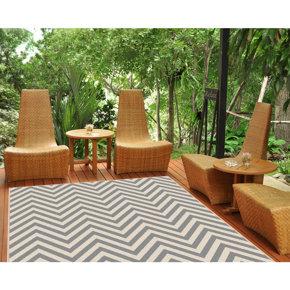 Tayse Rugs Garden City Tyler Chevron Runner 2'7'' x 7'3''