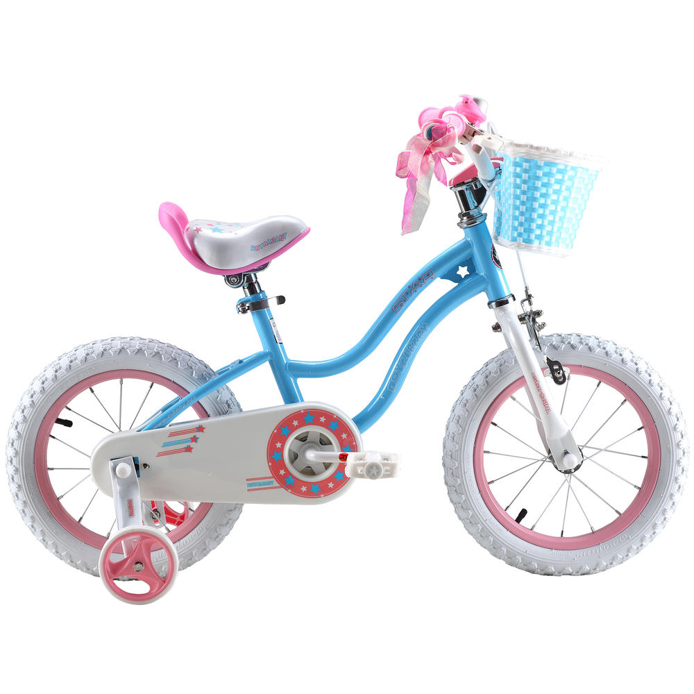 Royalbaby Stargirl Girl's Bike with Training Wheels and Basket, Perfect Gift for Kids. 12 Inch, 14 Inch, 16 Inch, Blue / Pink