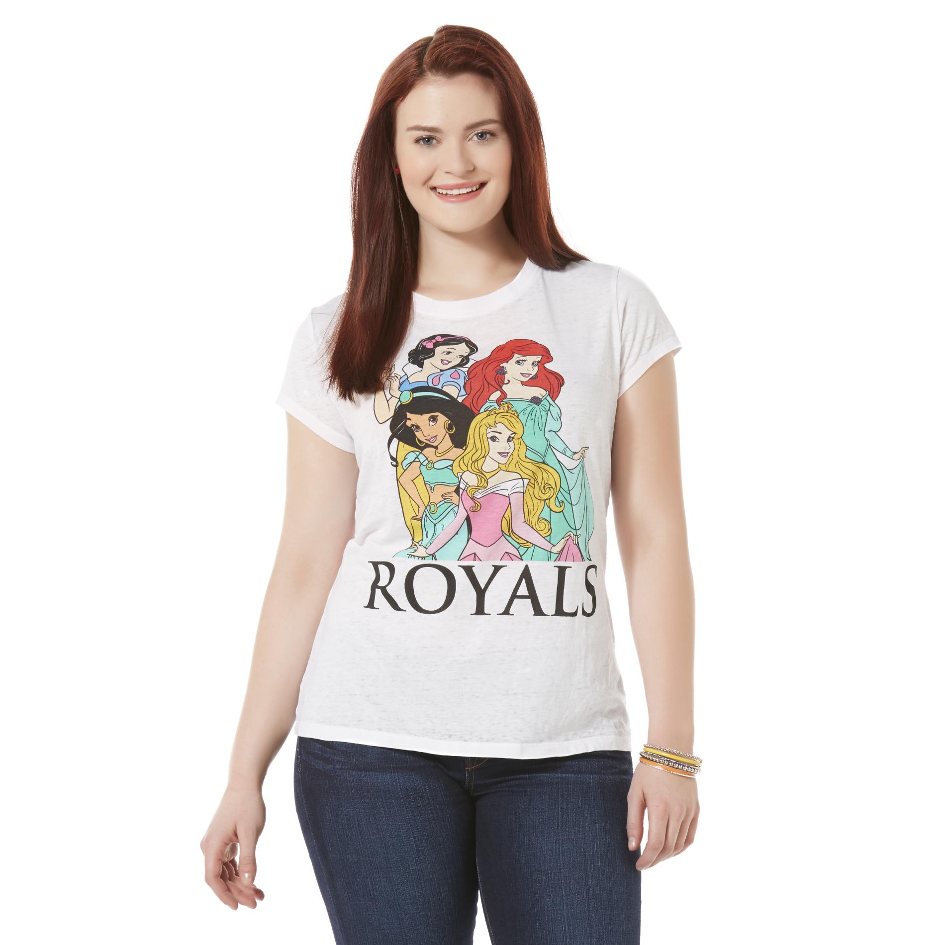 Disney Princesses Junior's Plus V-Neck T-Shirt - Royals