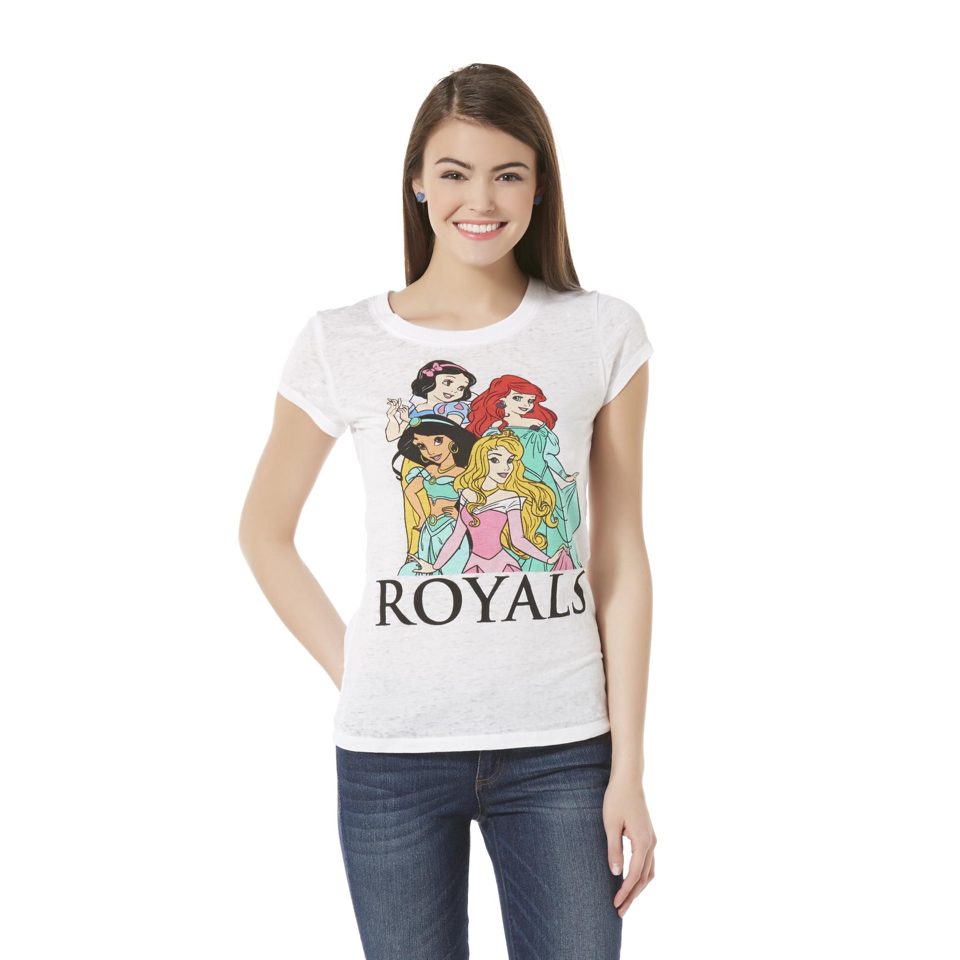 Disney Princesses Junior's V-Neck T-Shirt - Royal