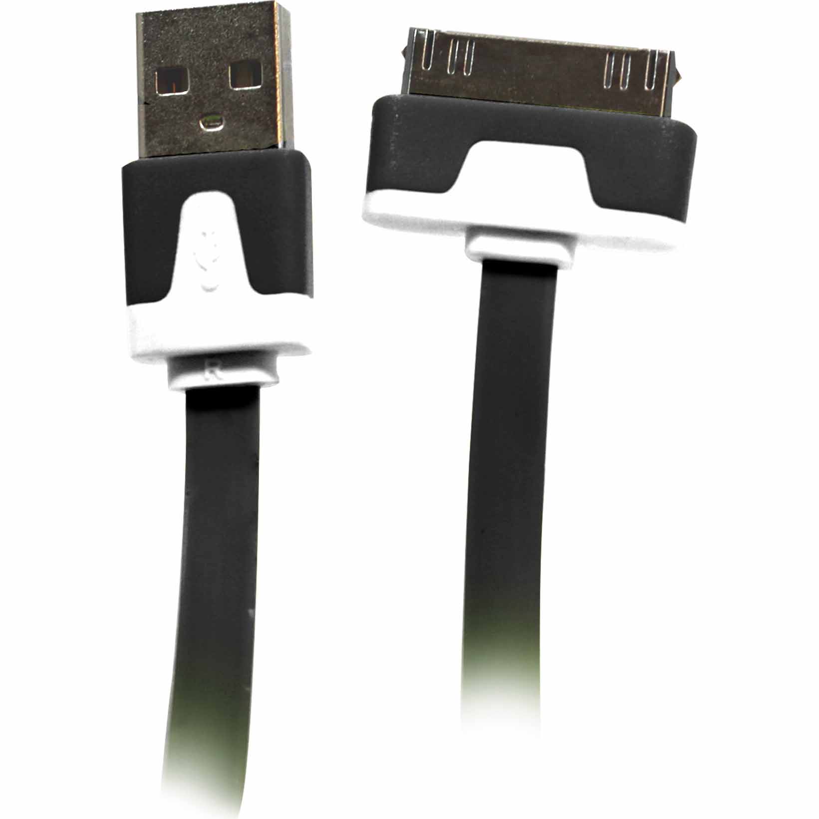 Wireless Gear 30-Pin Flat USB Cable for Apple Products - Black Wireless Gear 30-Pin Flat USB Cable for Apple Products - Black