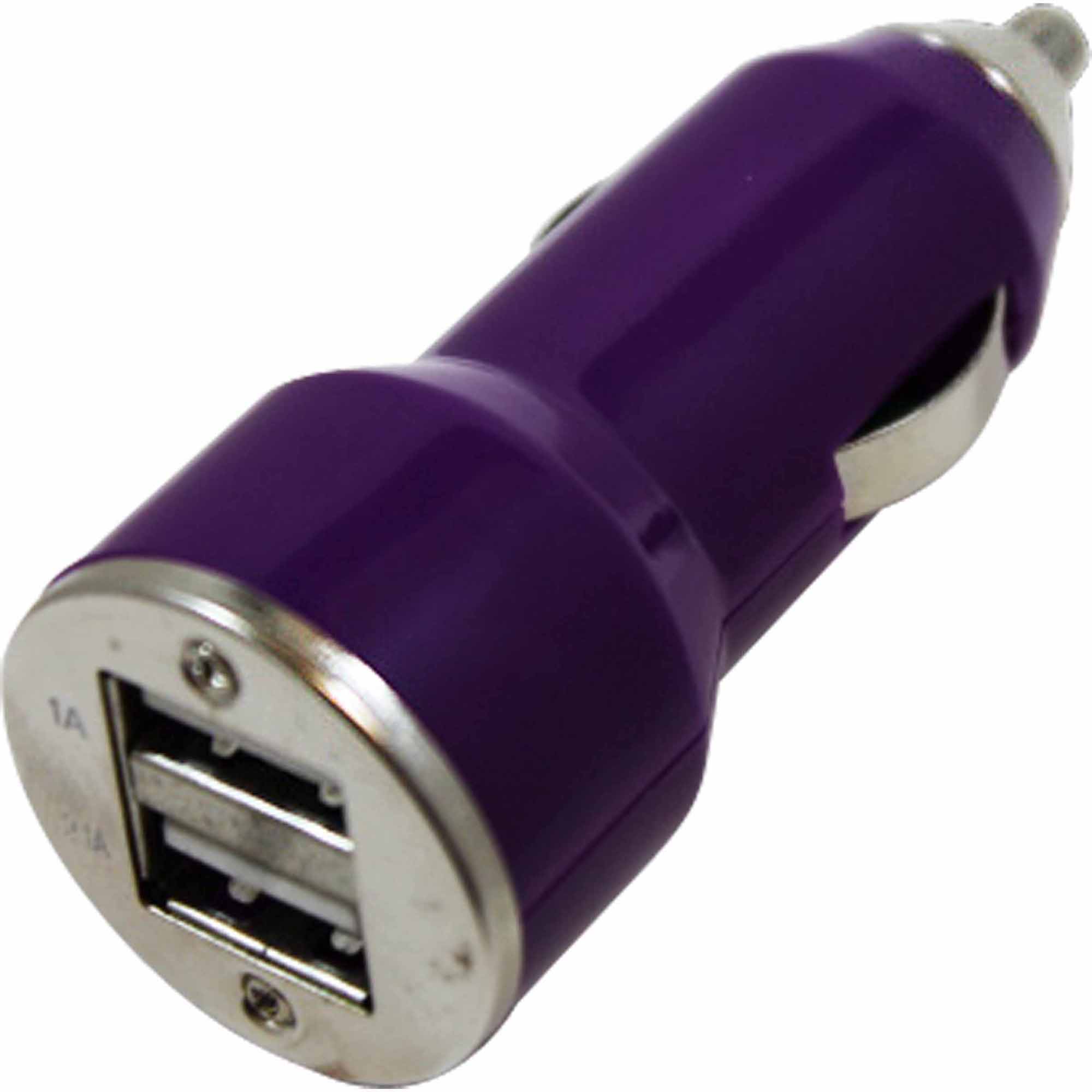 Wireless Gear BL1442 3.1-Amp Dual Mini USB Car Charger - Purple Wireless Gear BL1442 3.1-Amp Dual Mini USB Car Charger - Purple
