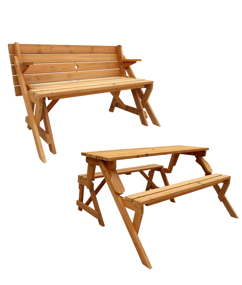 Leisure Season Ltd Convertible Picnic Table Garden Bench