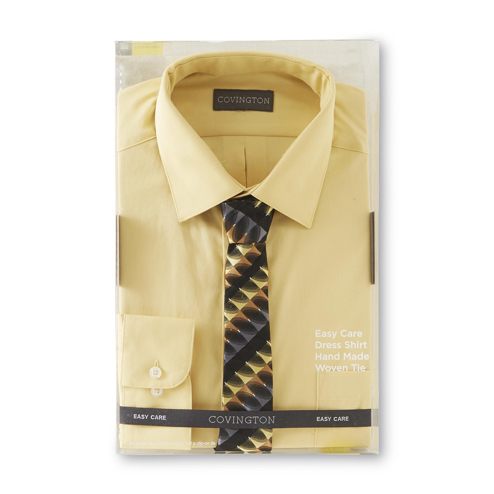 Covington Men's Easy Care Dress Shirt & Necktie