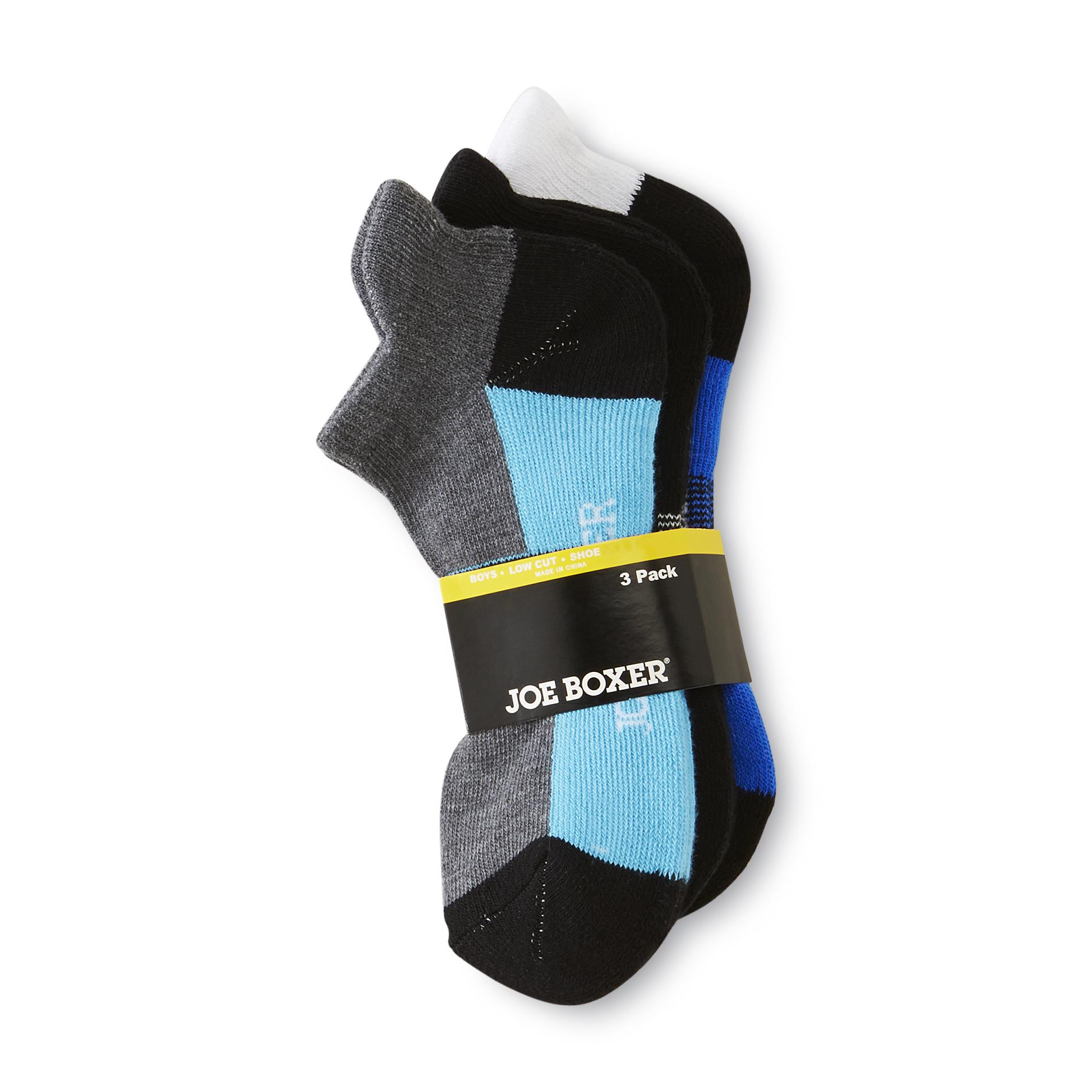 Joe Boxer Boy's 3-Pairs Low-Cut Socks - Colorblock
