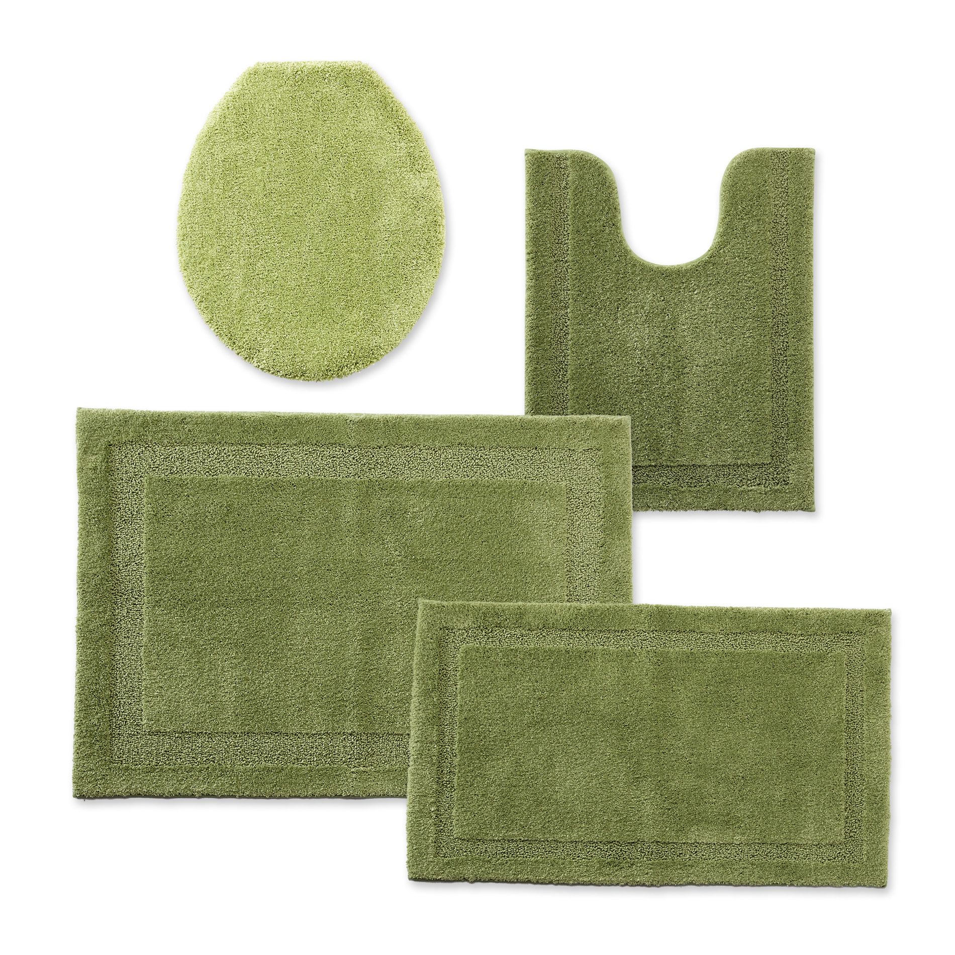 green bathroom towels