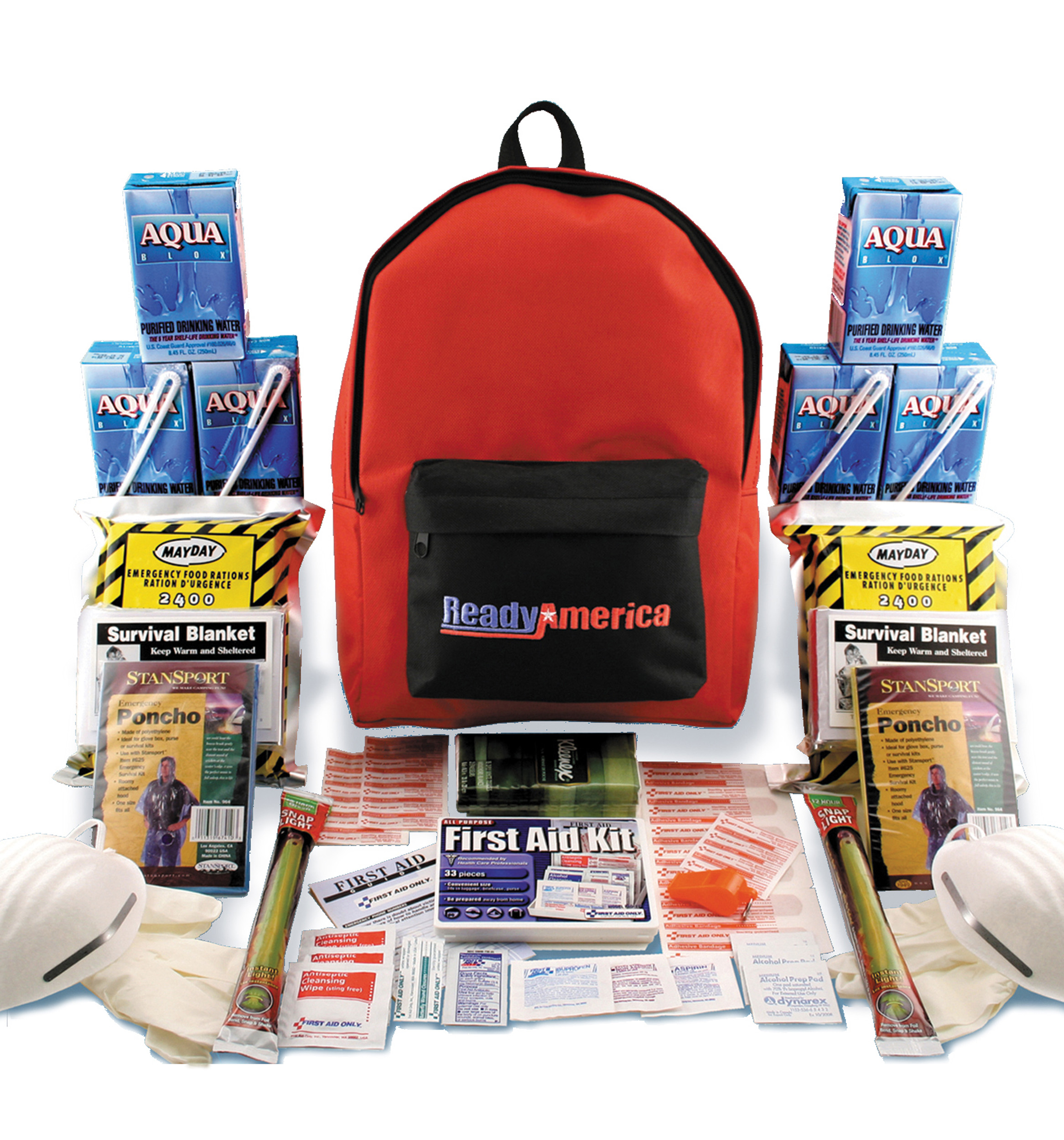 Ready America Grab 'N Go 3-Day, 2 Person Emergency Kit with Backpack
