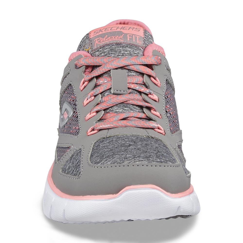 Skechers Women's Relaxed Fit Style Source Gray/Pink Running Shoe