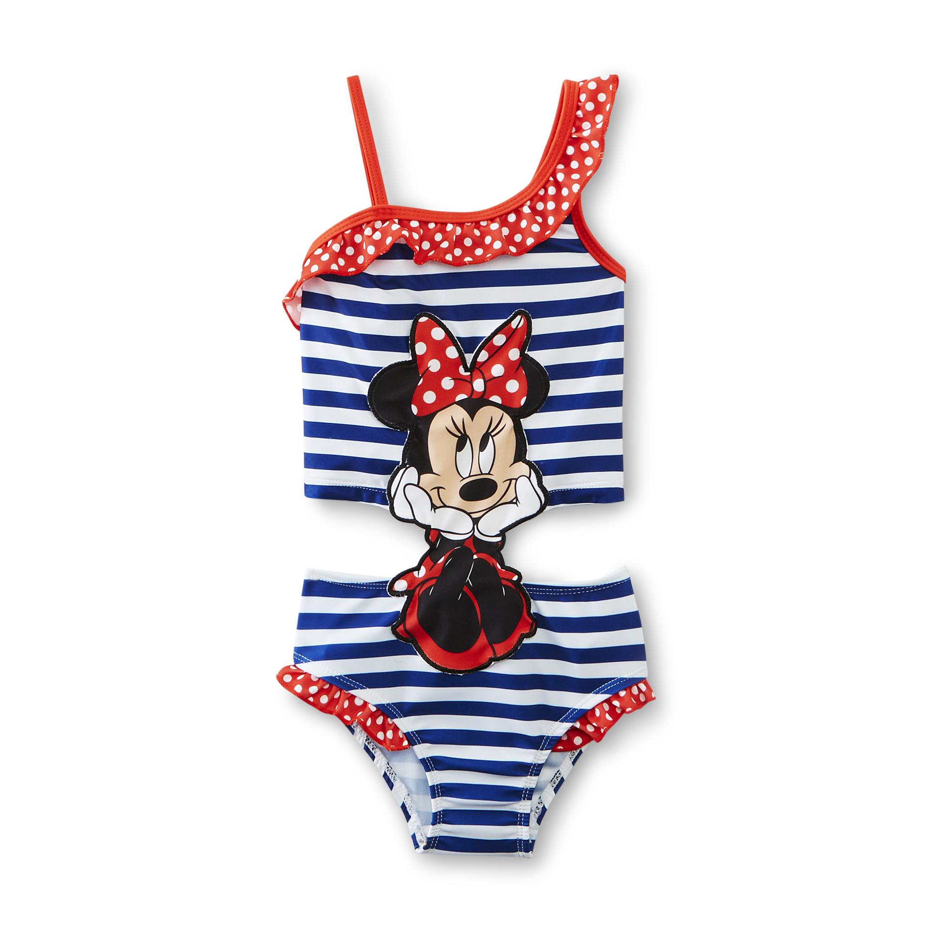 Disney Minnie Mouse Infant & Toddler Girl's Monokini Swimsuit - Striped