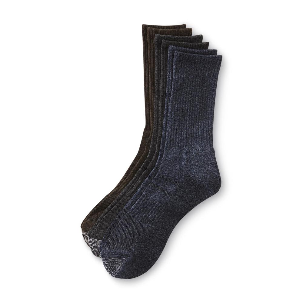 Silvertoe Men's 3-Pairs Cushioned Crew Socks