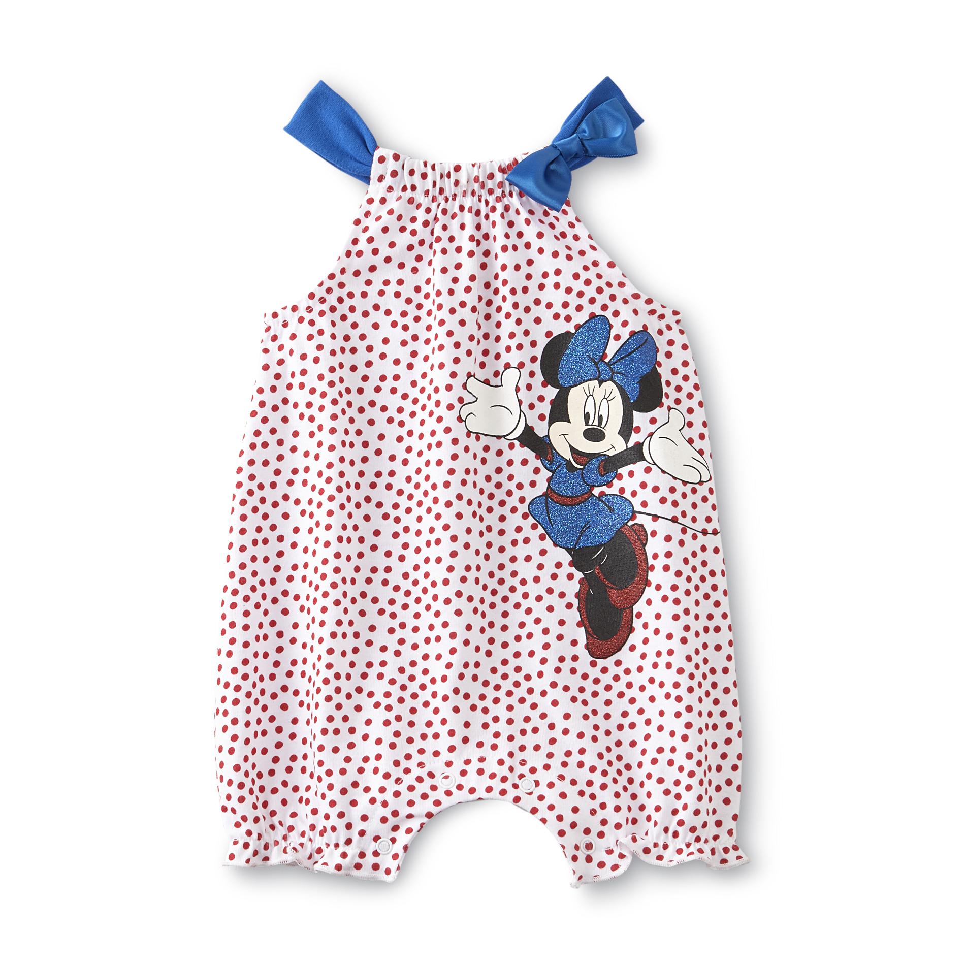 Disney Minnie Mouse Newborn & Infant Girl's Romper - Polka Dot