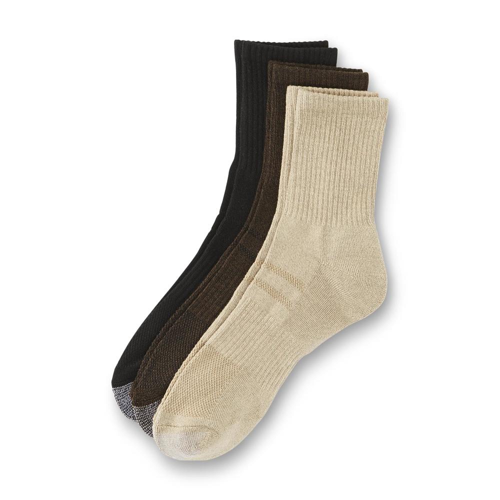 Silvertoe Men's 3-Pairs Cushioned Tall Quarter Socks