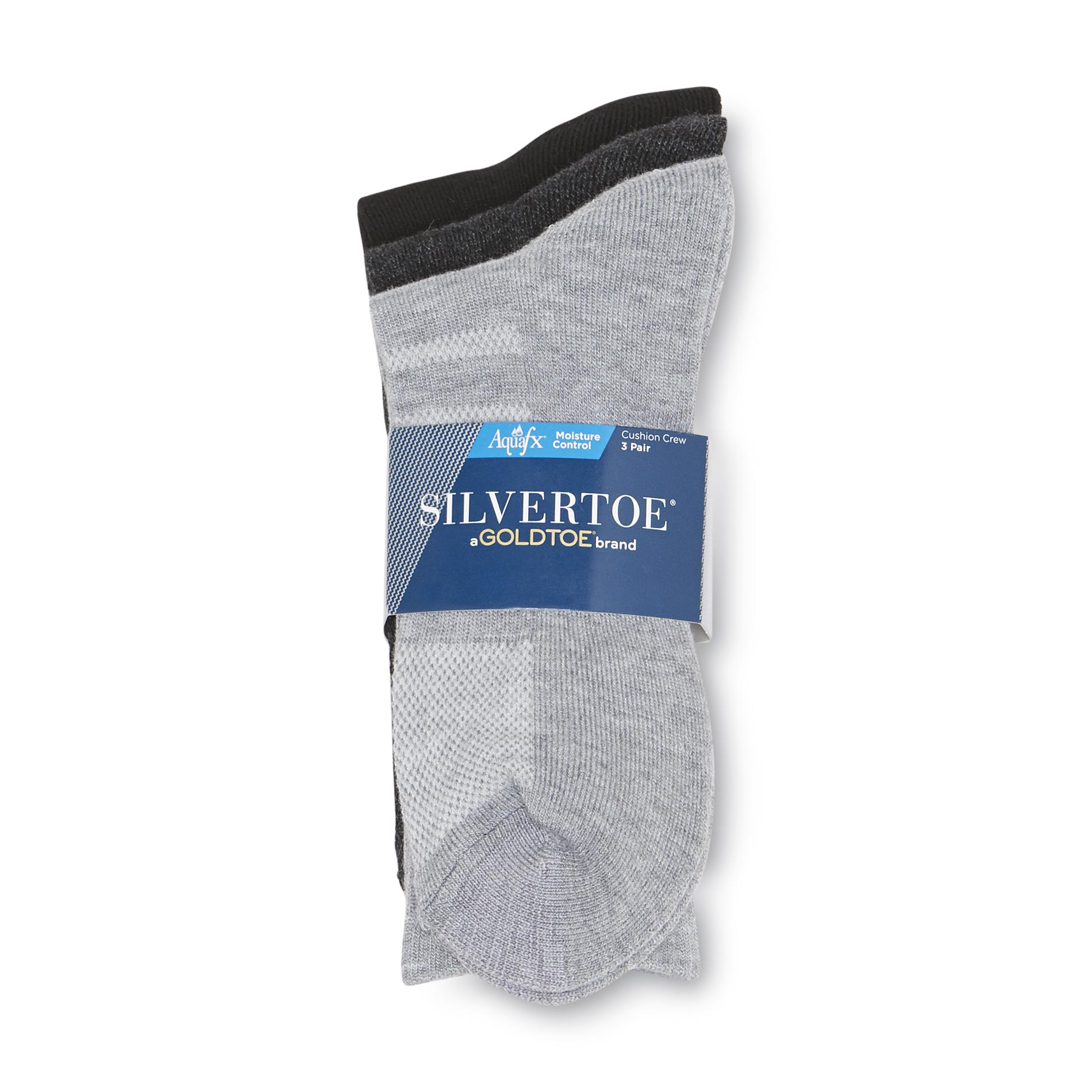 Silvertoe Men's 3Pairs Cushioned Crew Socks Shop Your Way Online