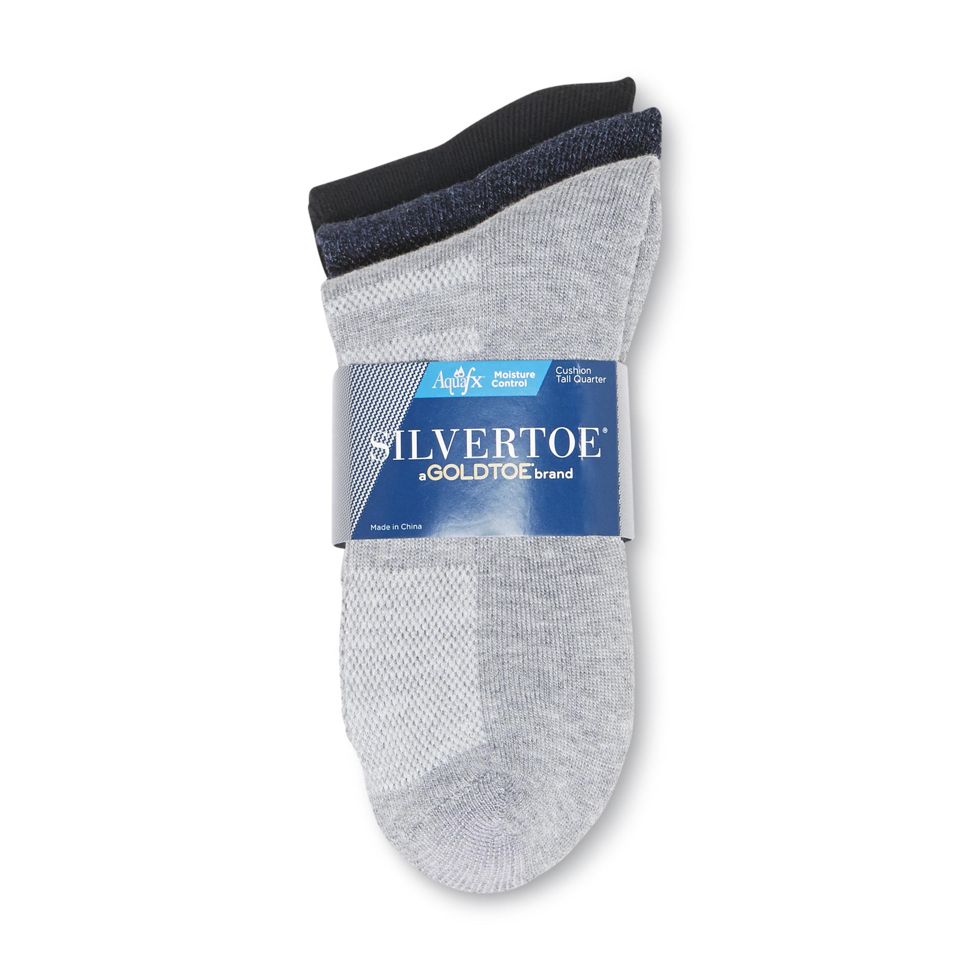 Silvertoe Men's 3Pairs Cushioned Tall Quarter Socks Shop Your Way