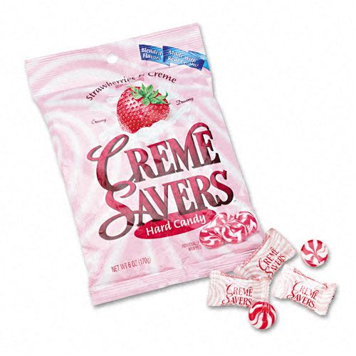 LifeSavers CME08393 Strawberry Cre&#769;me Savers Hard Candy, 6oz Pack