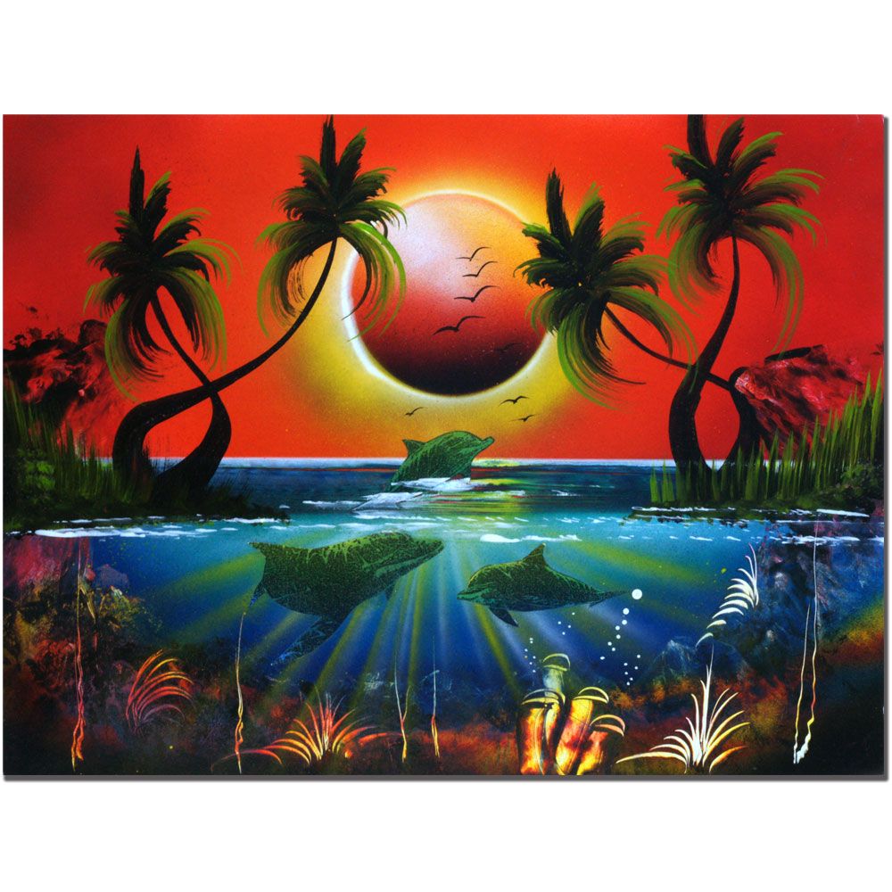 Trademark Global 18x24 inches "Dolphins at Sunset" by Conrad